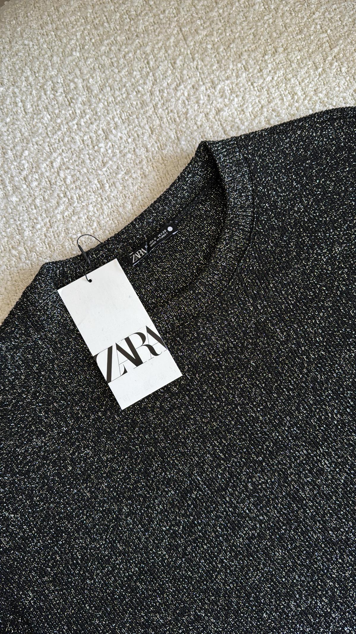 Siyah ZR Simli Triko Bluz