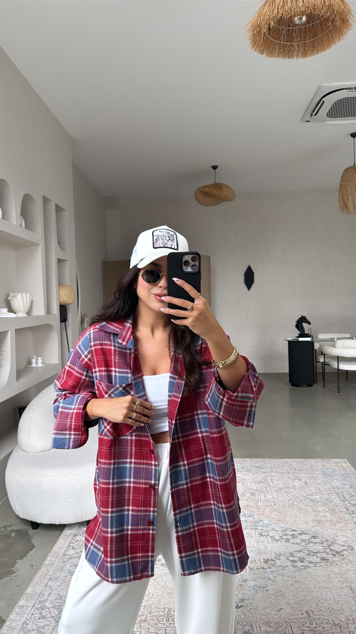 Soft Kırmızı Ekose Pamuklu Gömlek