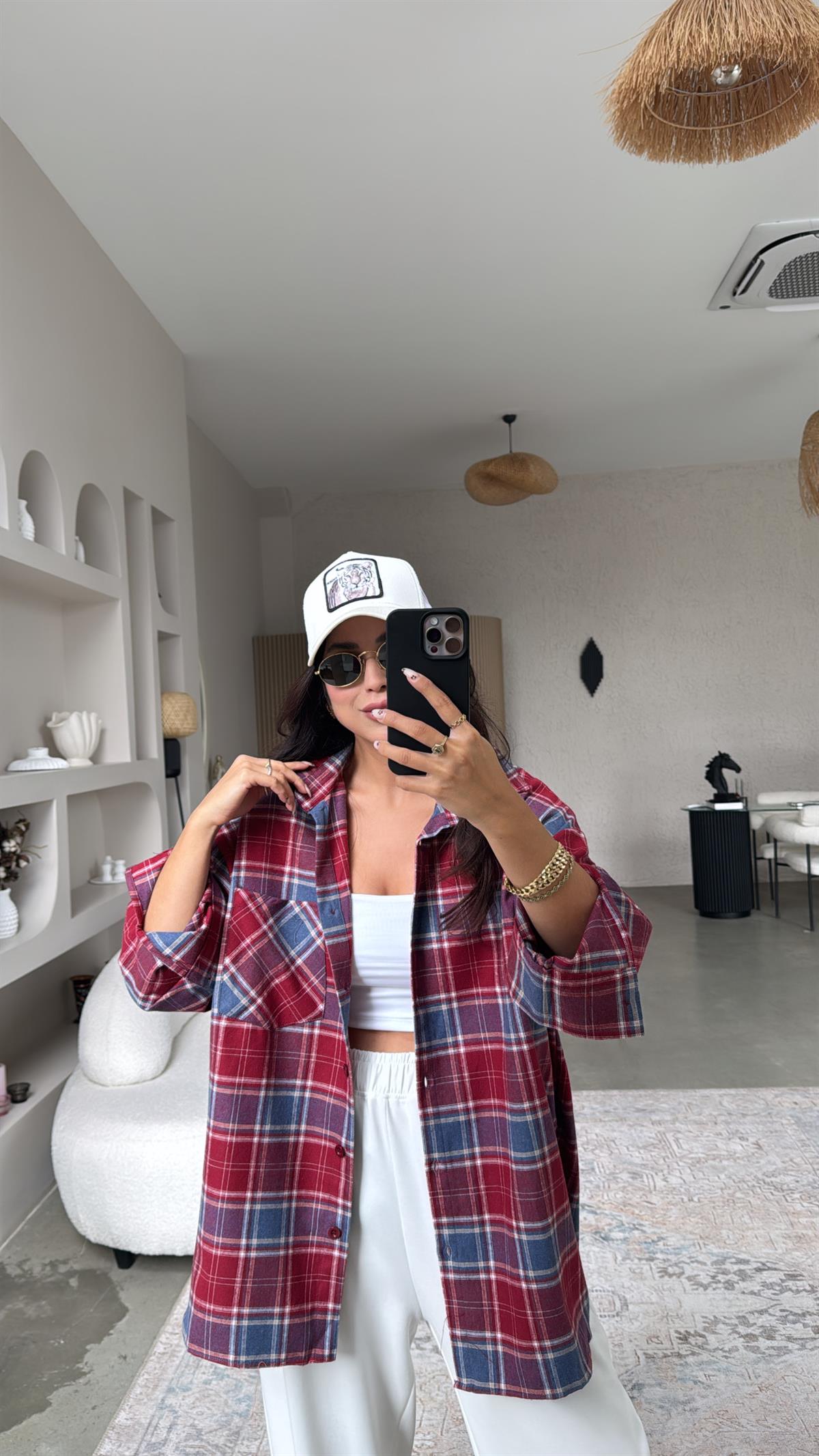 Soft Kırmızı Ekose Pamuklu Gömlek