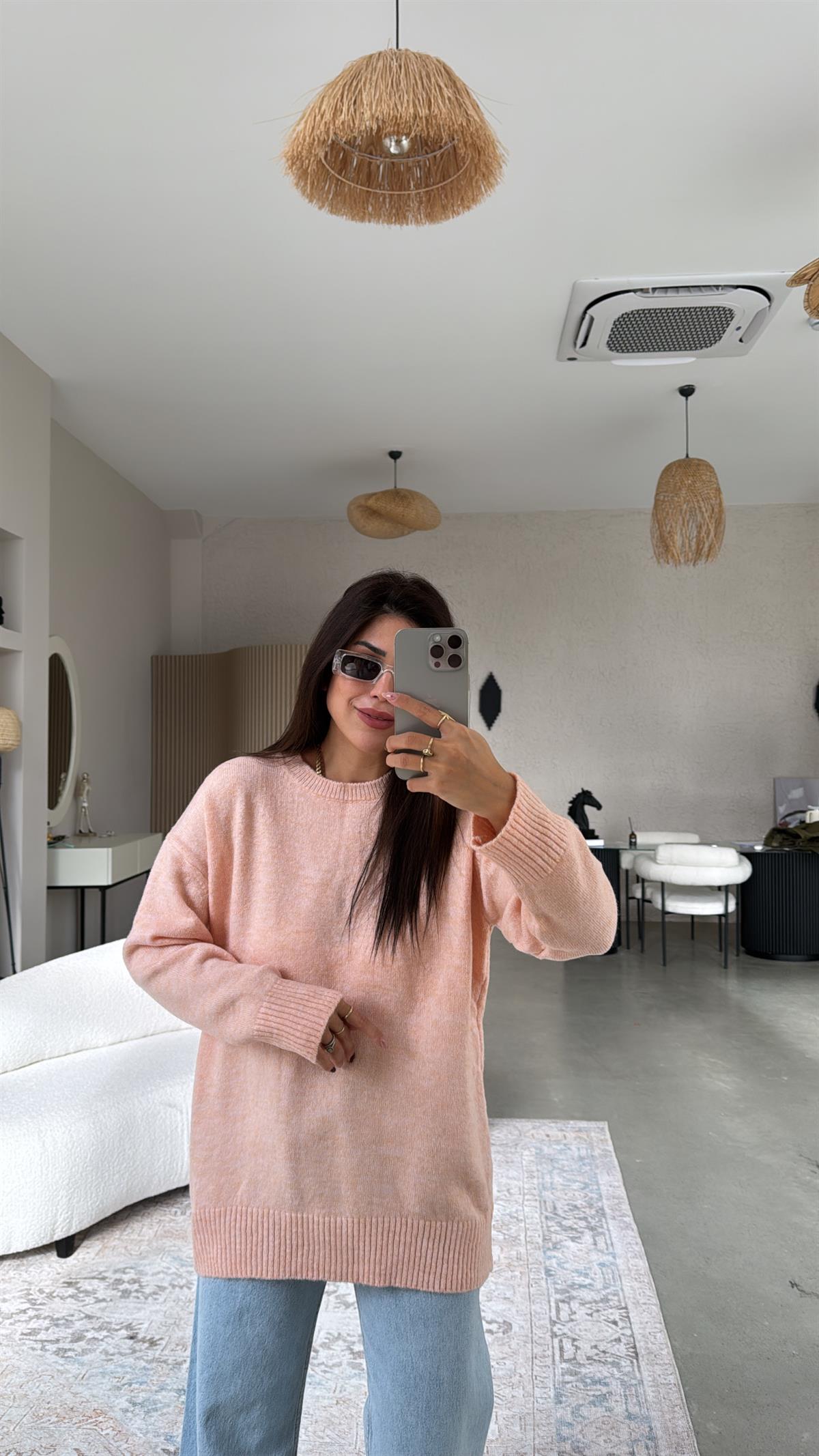 Somon Bisiklet Yaka Yumoş Kazak