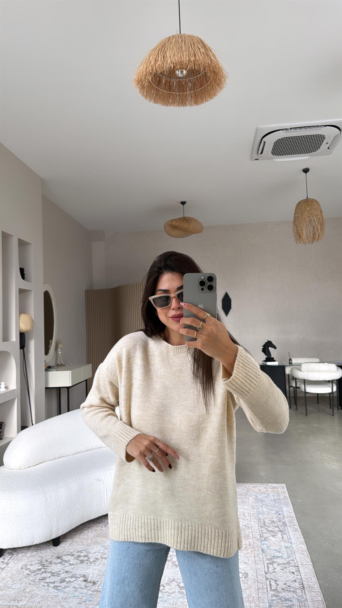 Taş Bisiklet Yaka Yumoş Kazak