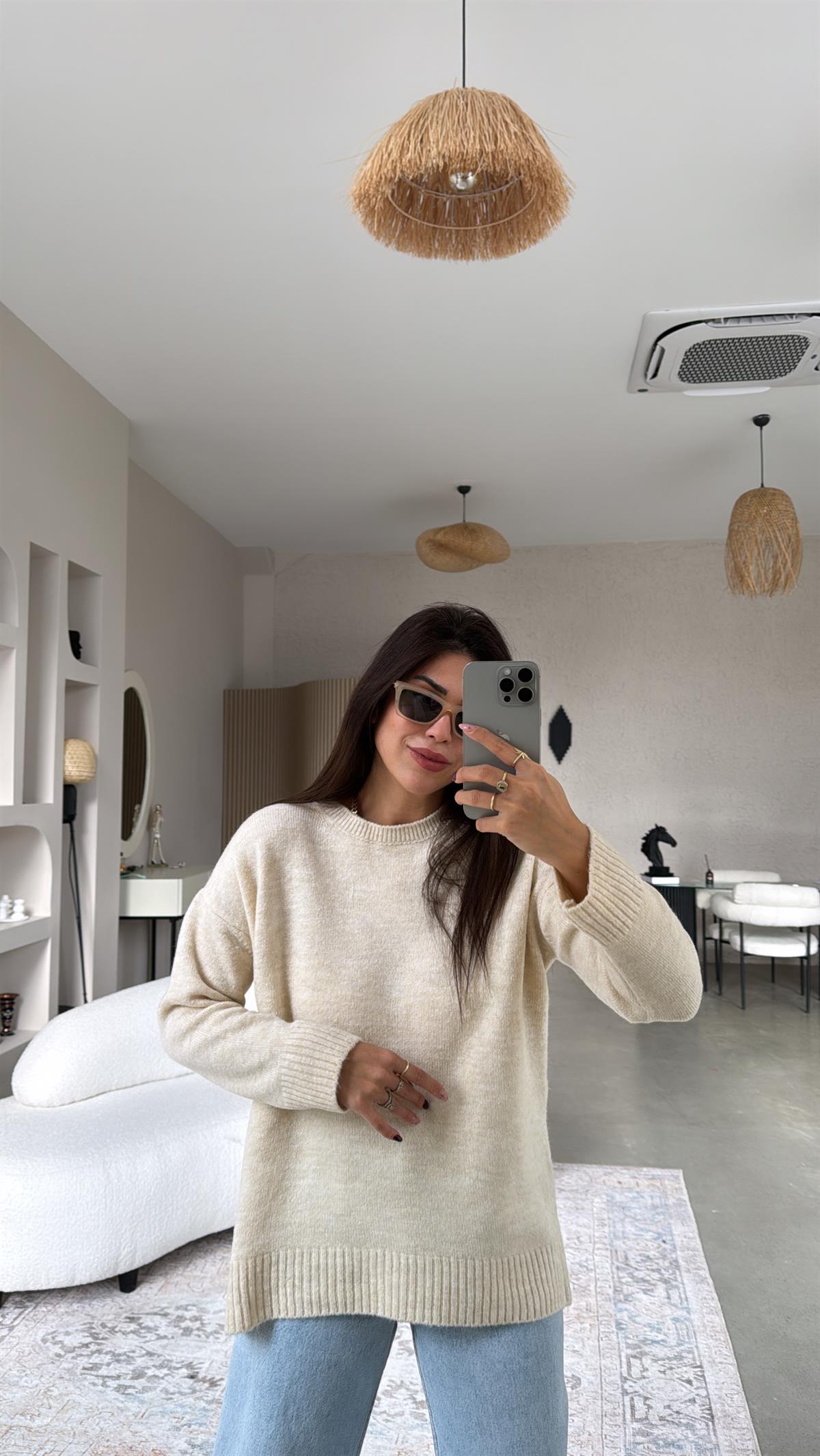 Taş Bisiklet Yaka Yumoş Kazak