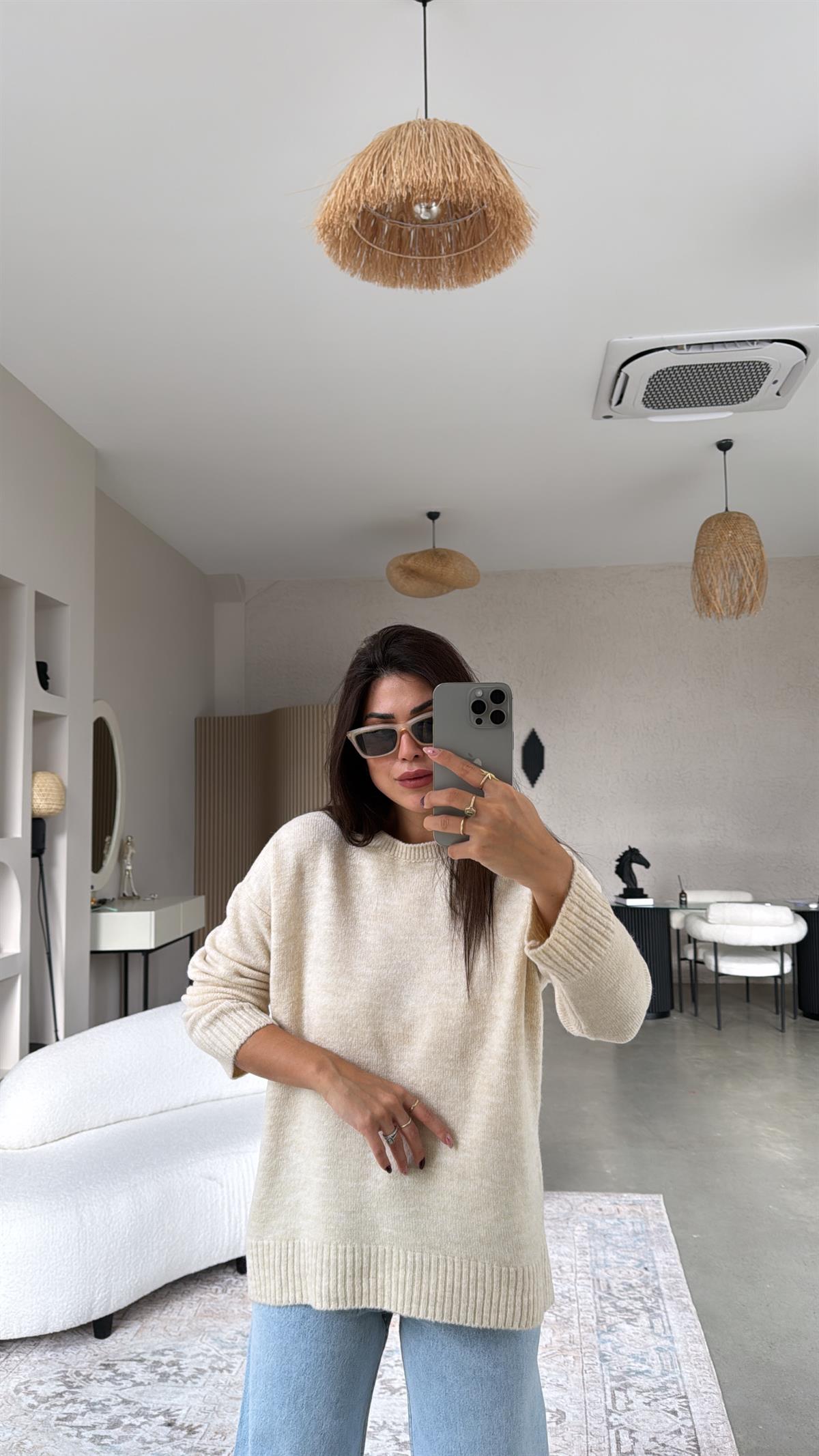 Taş Bisiklet Yaka Yumoş Kazak