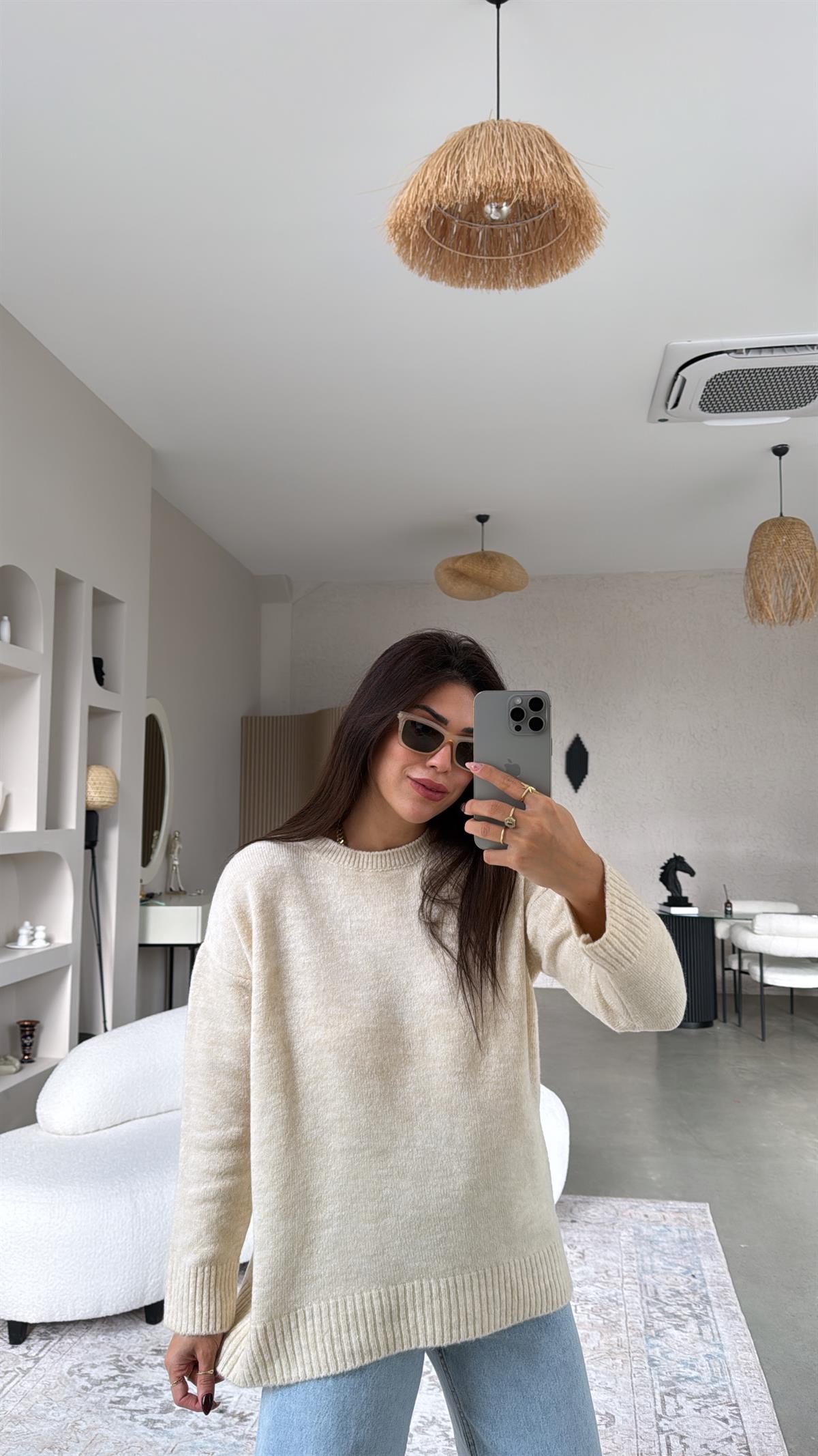 Taş Bisiklet Yaka Yumoş Kazak