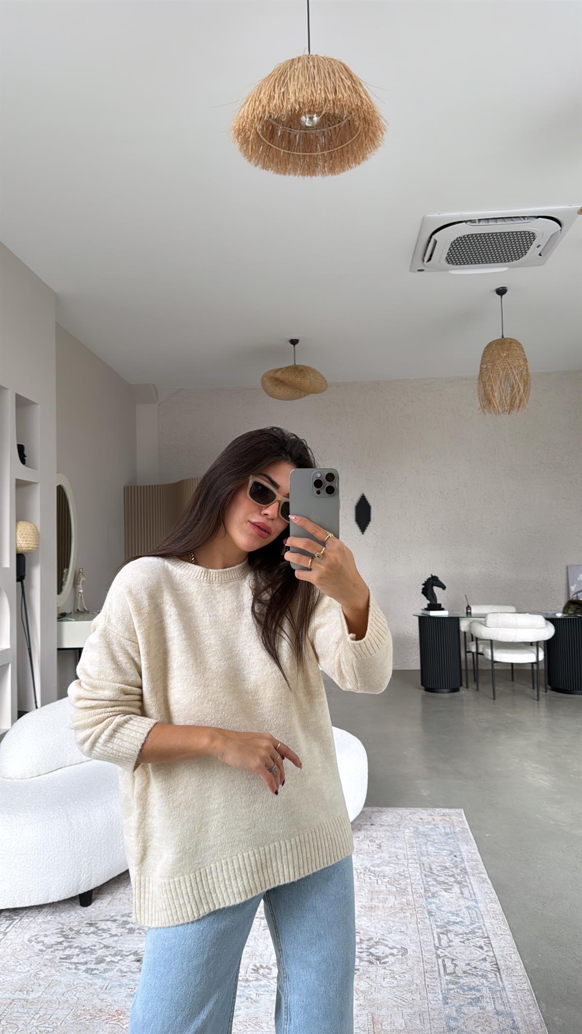 Taş Bisiklet Yaka Yumoş Kazak