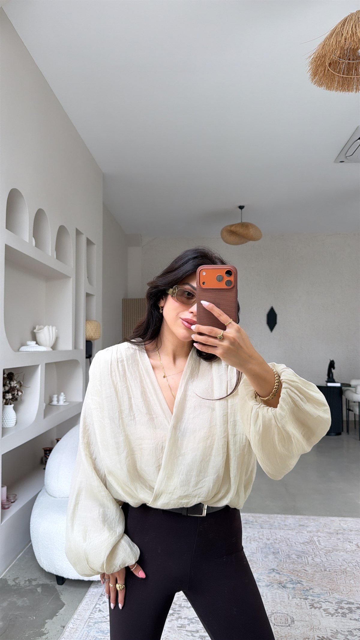 Taş Kruvaze Premium Tensel Bluz