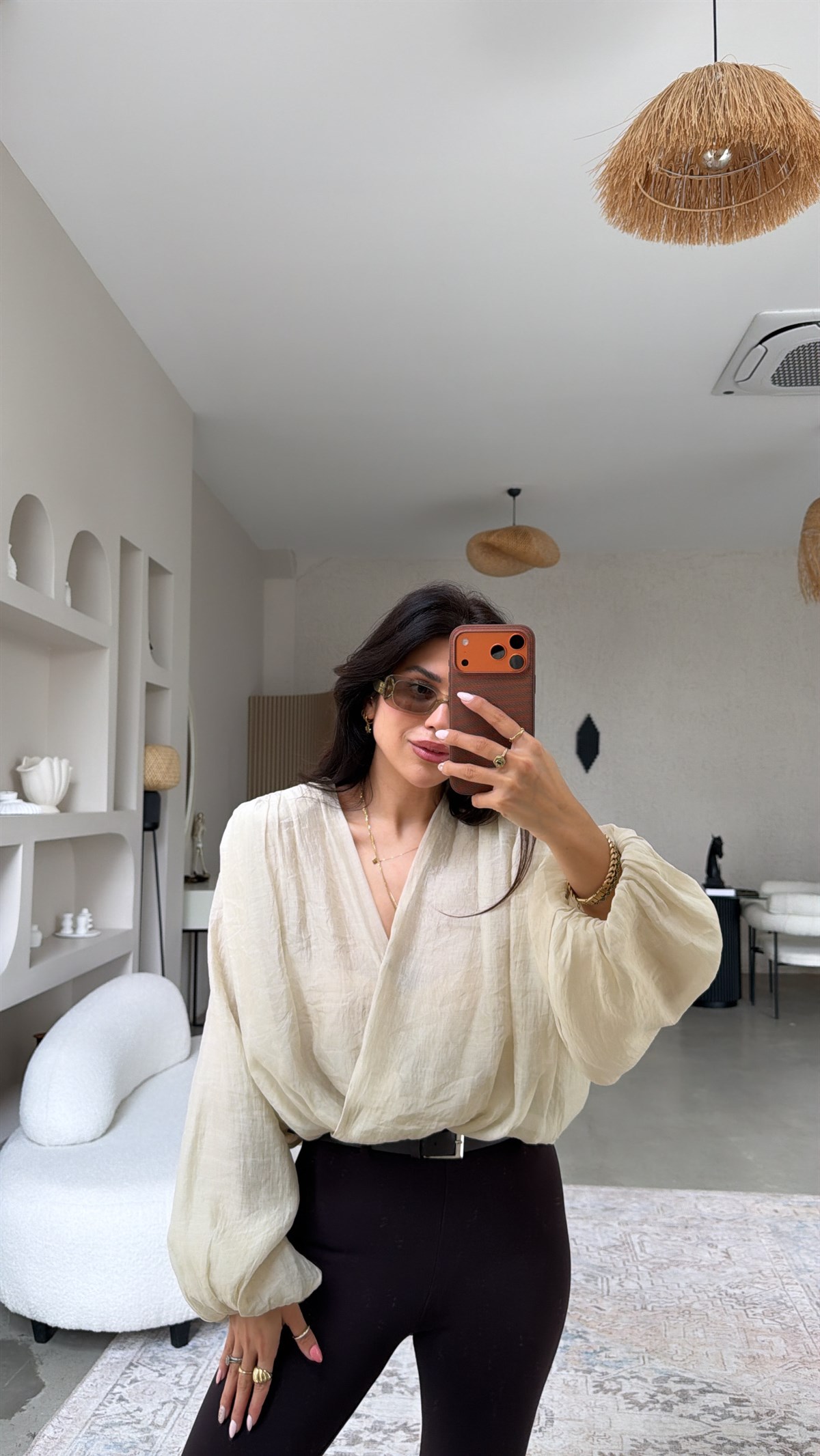 Taş Kruvaze Premium Tensel Bluz