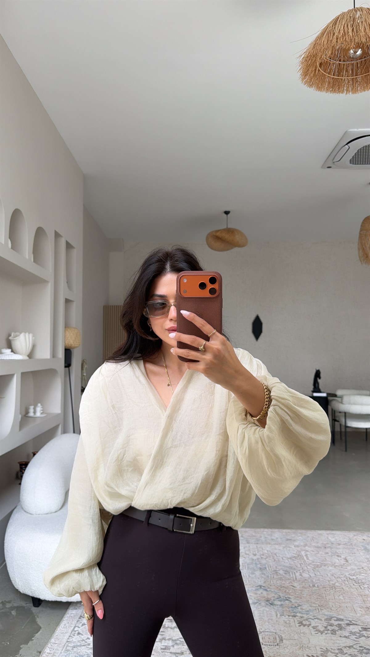 Taş Kruvaze Premium Tensel Bluz