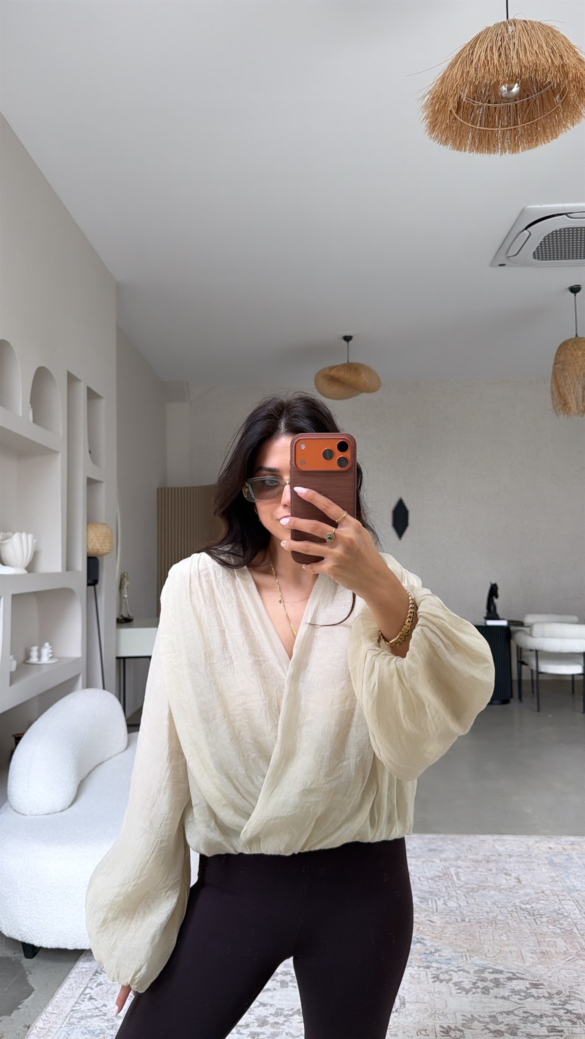 Taş Kruvaze Premium Tensel Bluz