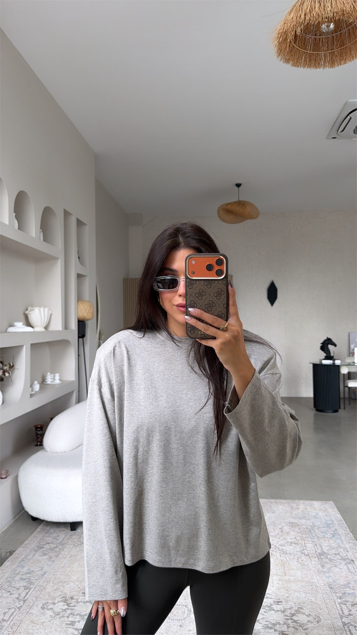 Taş Rengi Hafif Kırçıllı Vatkalı Uzun Kollu Basic