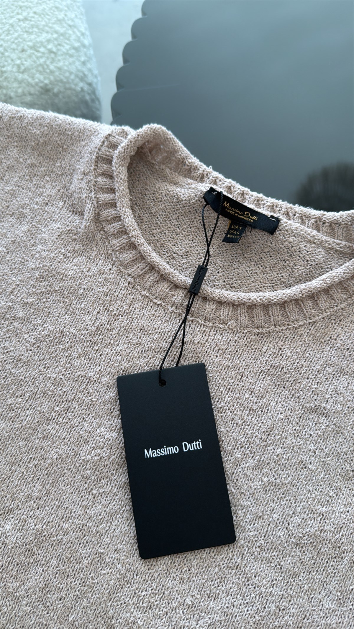 Taş Rengi Massi Kolsuz Triko Bluz