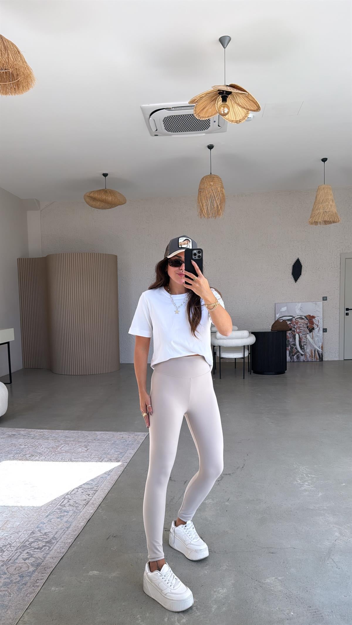 Taş Rengi Oys Basic Tayt