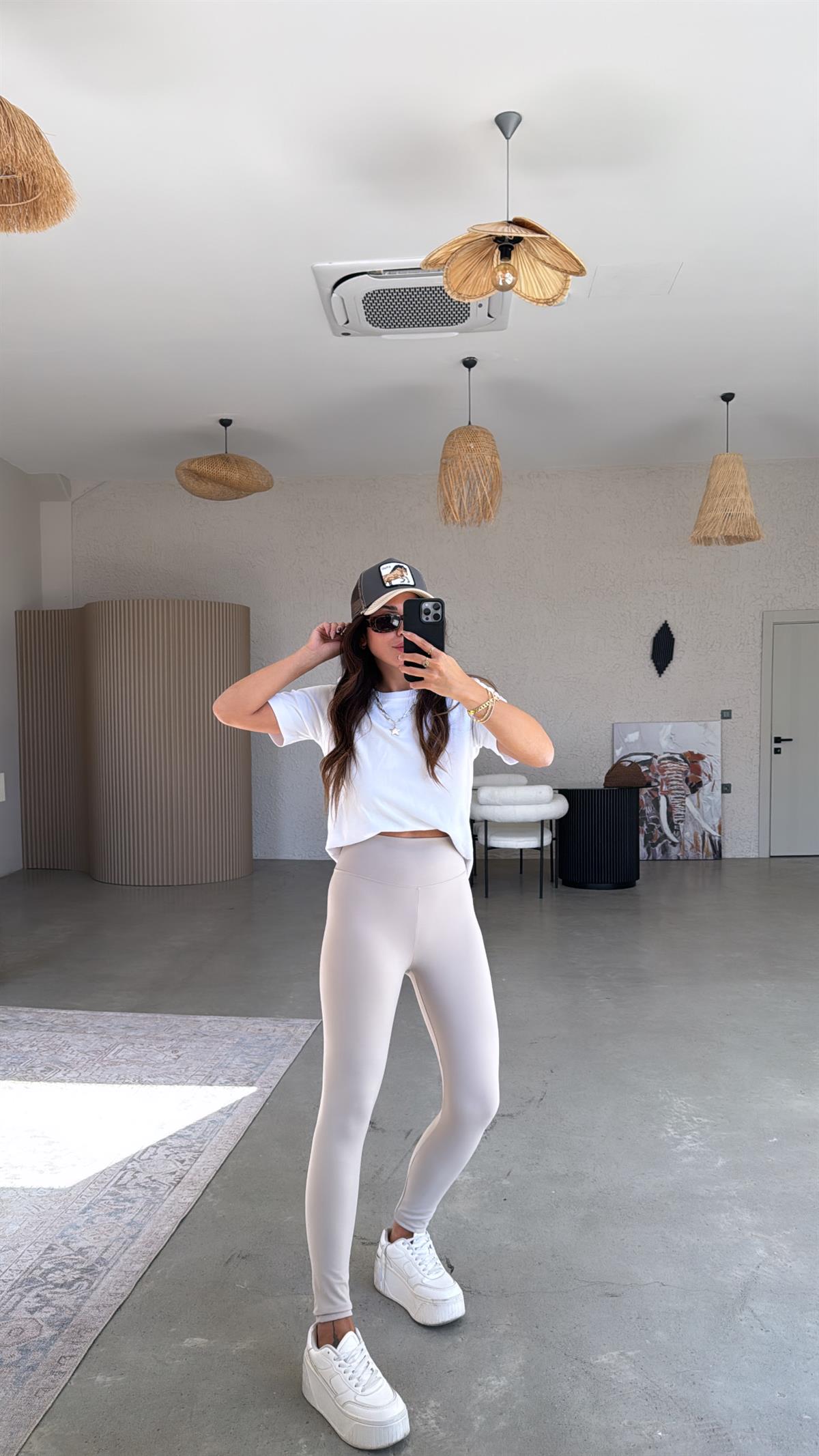 Taş Rengi Oys Basic Tayt