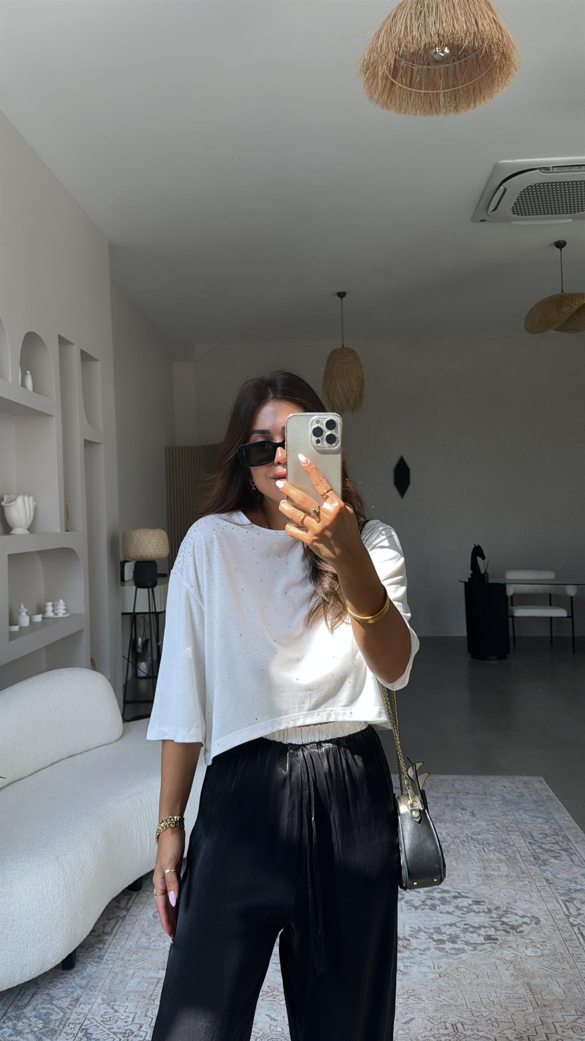 Taşlı Basic Tshirt