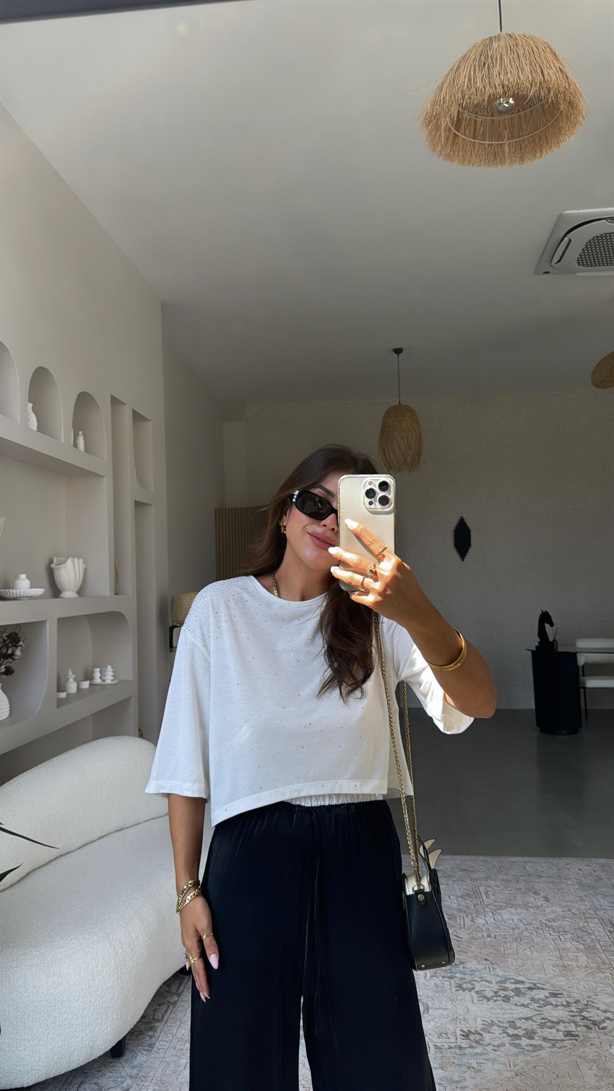 Taşlı Basic Tshirt