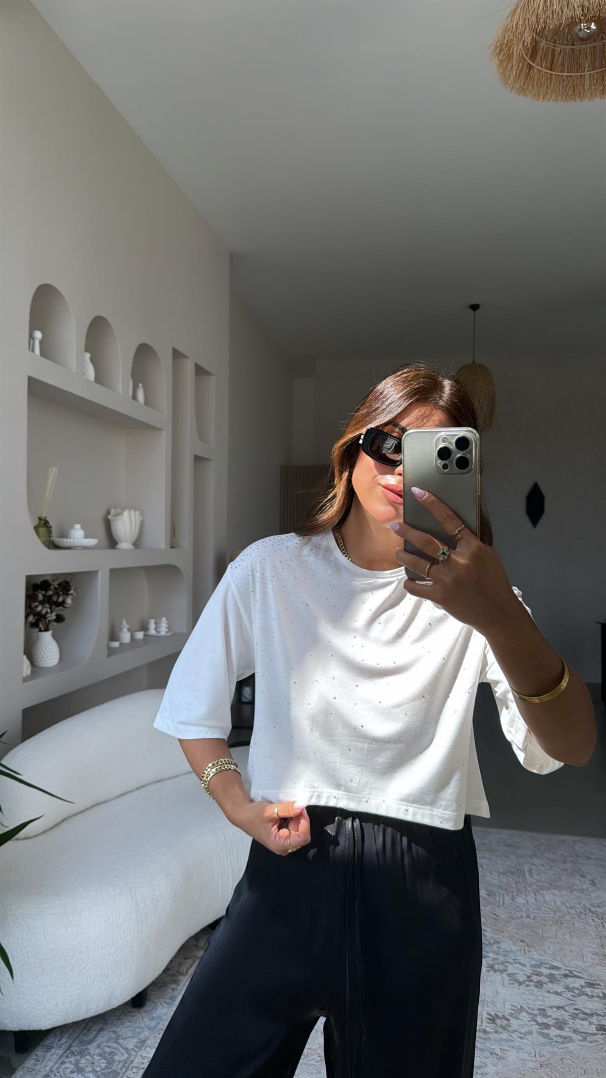 Taşlı Basic Tshirt