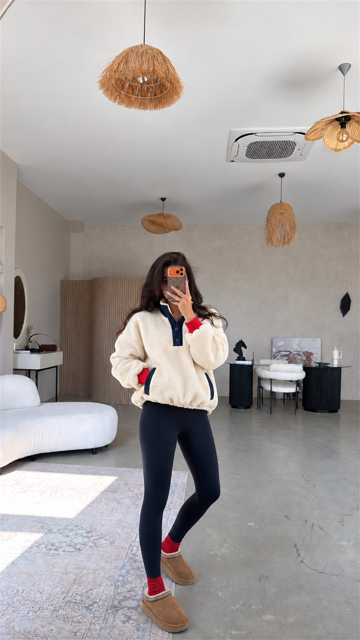 Teddy Yakası Düğmeli Ayıcık Sweatshirt