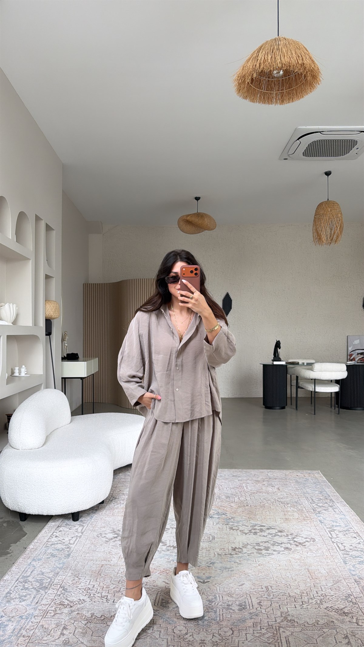 Vizon Baggy Pantolon Gömlek Tensel Takım