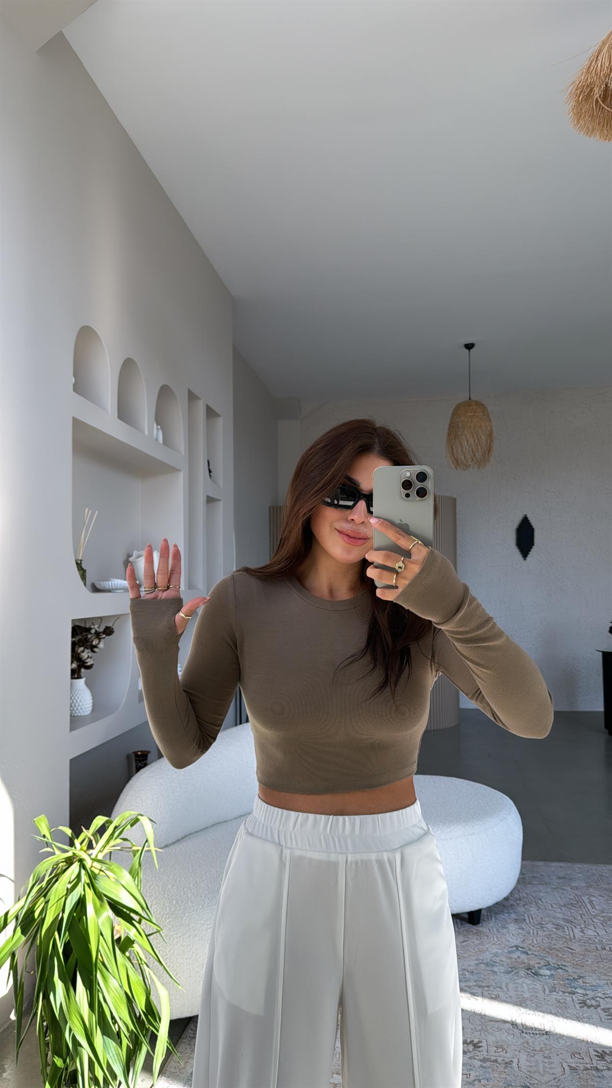 Vizon Crop Parmak Geçme İthal Body