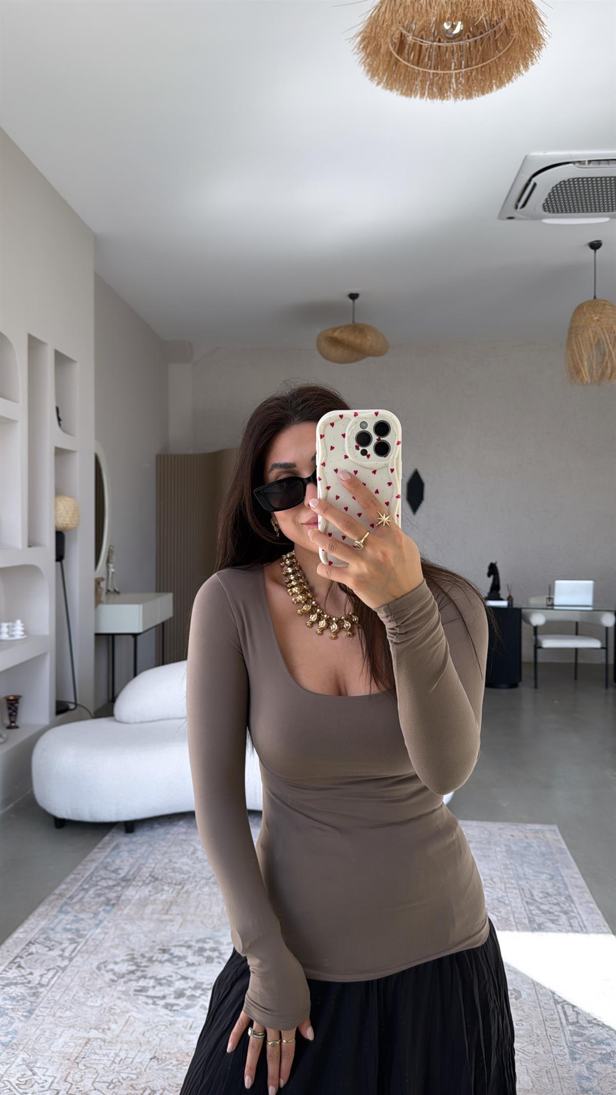 Vizon Kare Yaka Scuba Basic Bluz