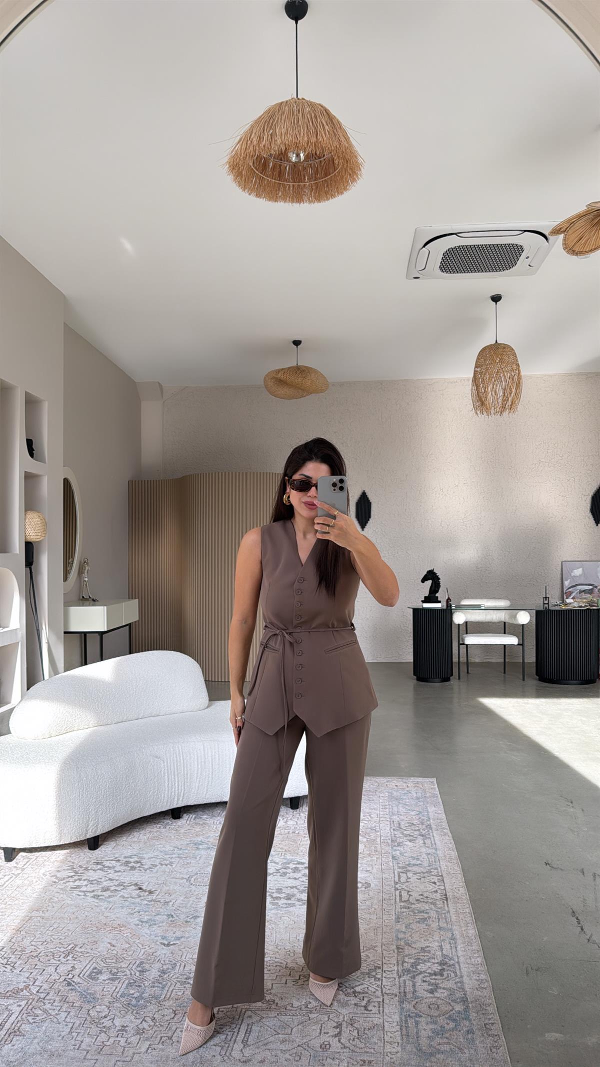 Vizon Kumaş Yelek Pantolon Takım