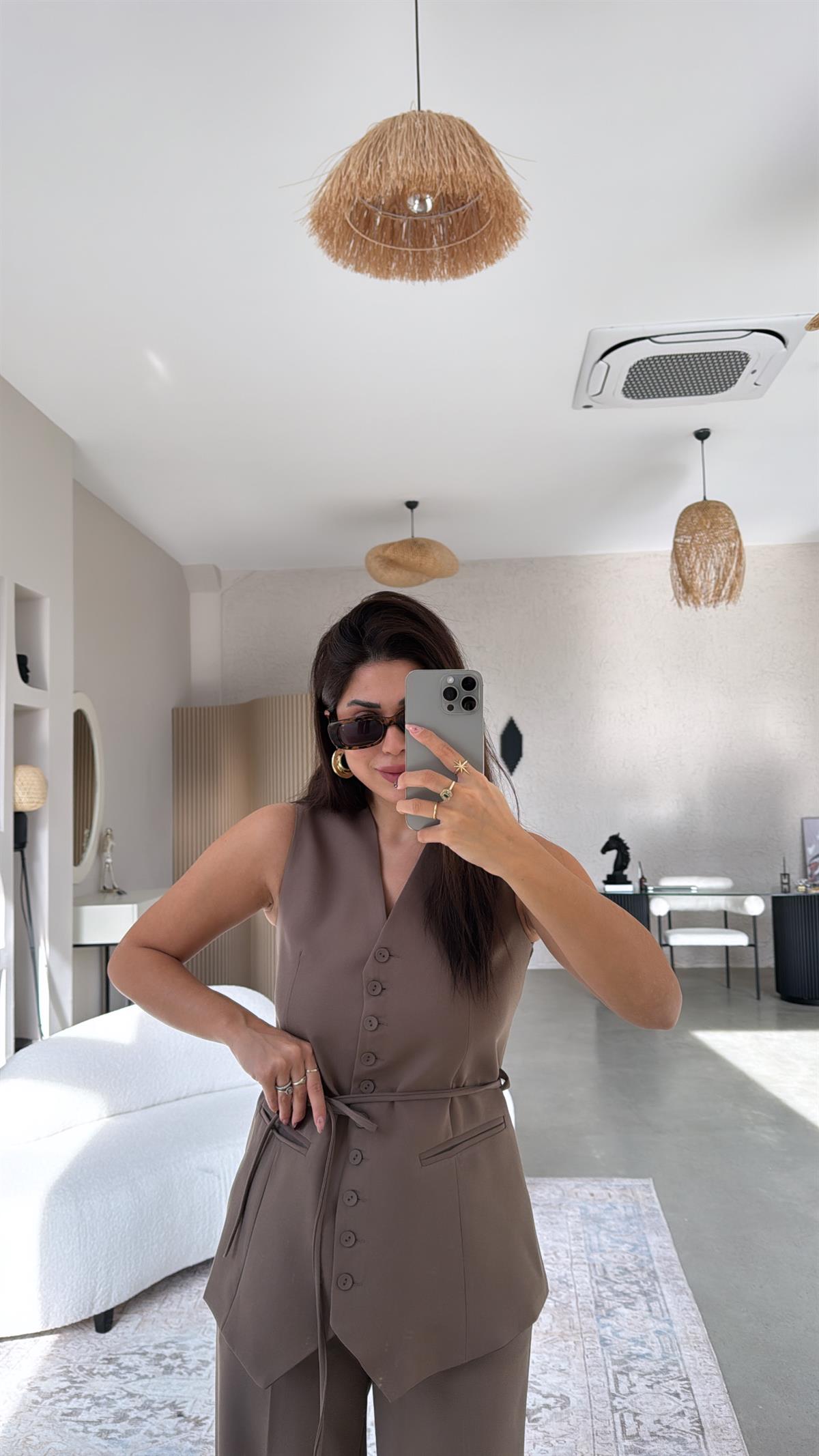 Vizon Kumaş Yelek Pantolon Takım