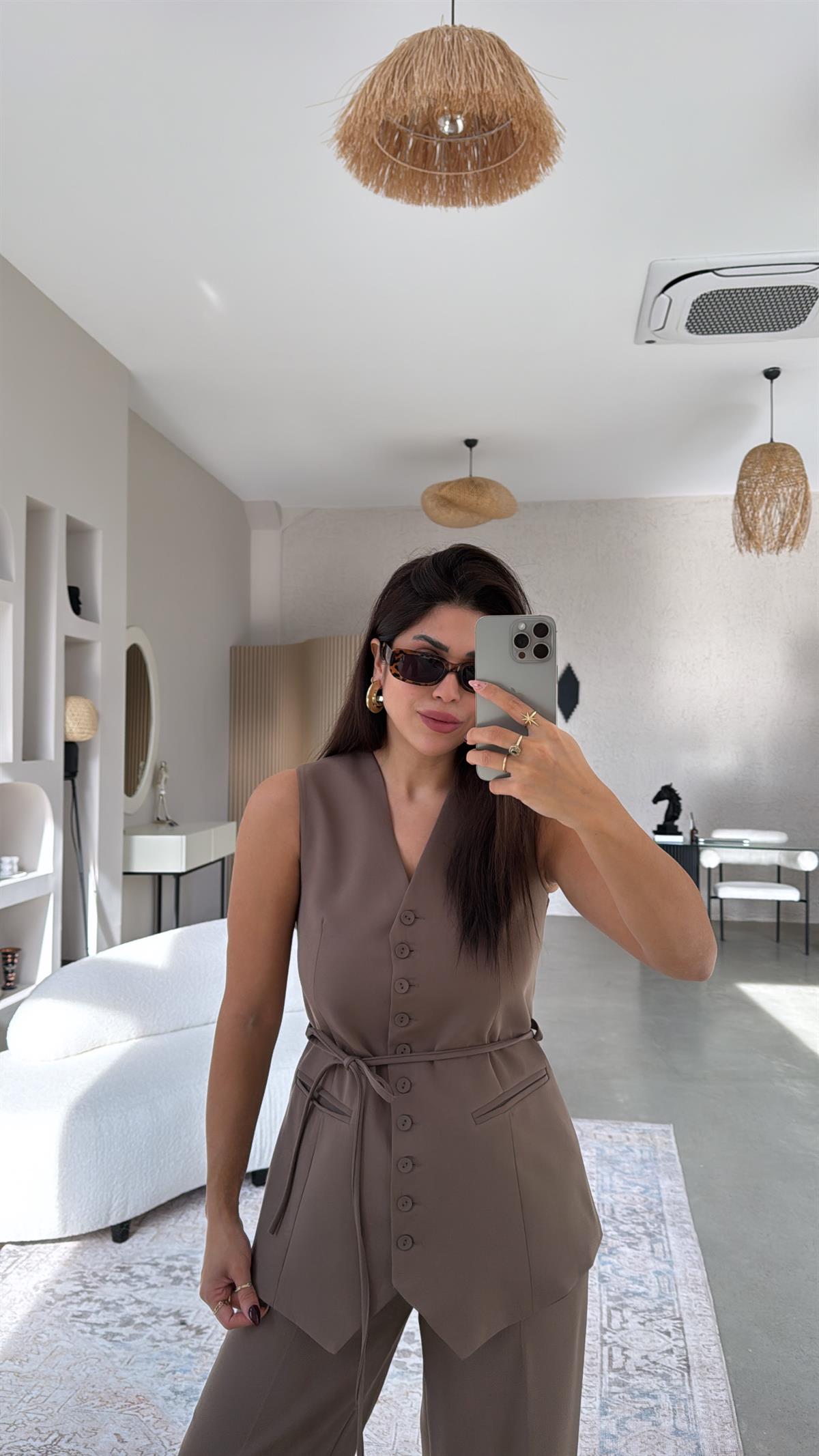 Vizon Kumaş Yelek Pantolon Takım