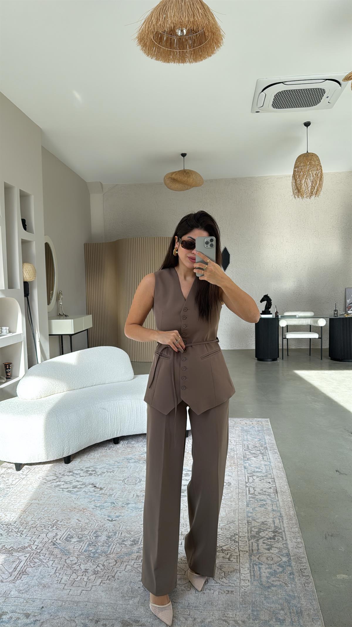 Vizon Kumaş Yelek Pantolon Takım