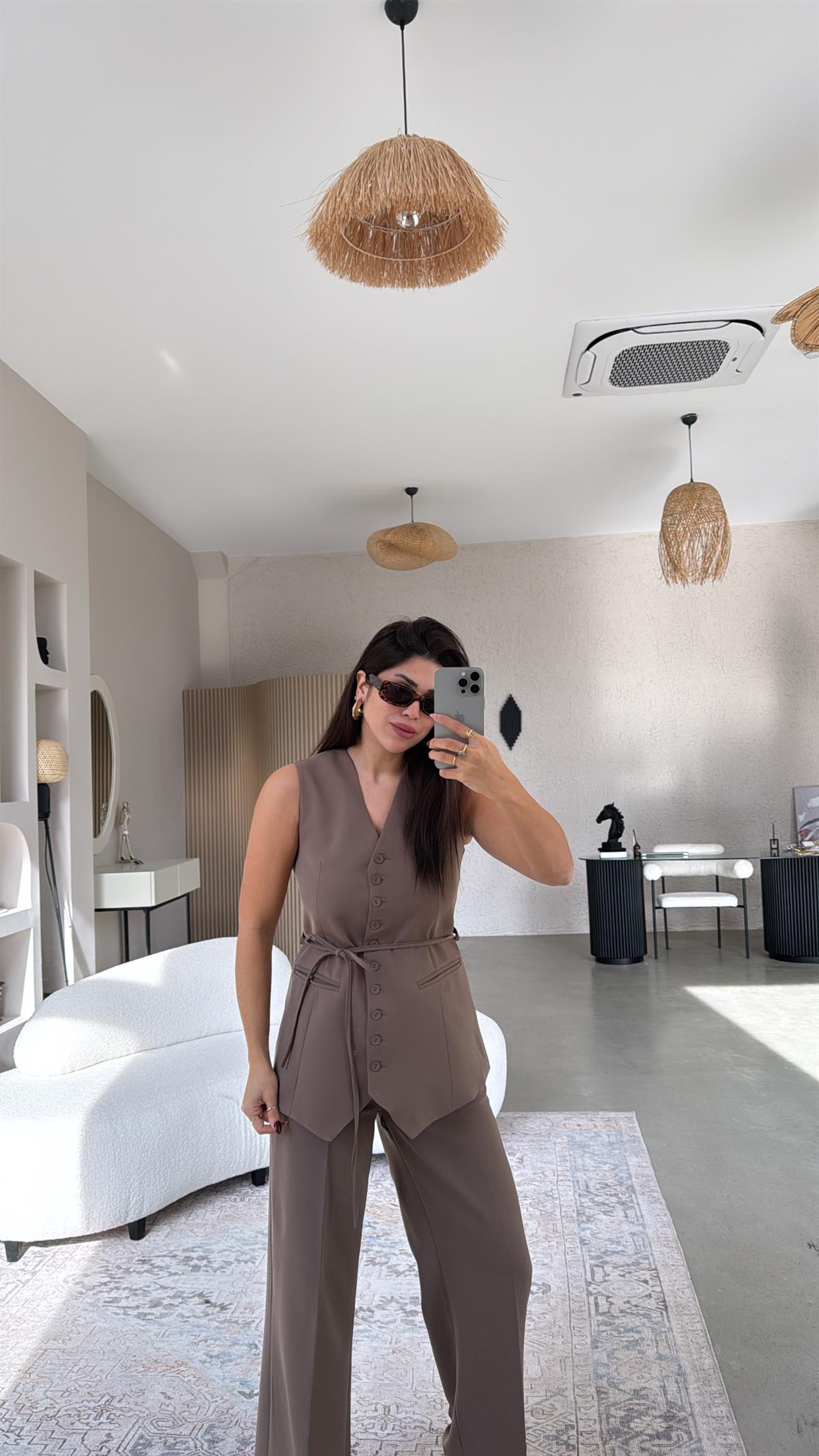 Vizon Kumaş Yelek Pantolon Takım