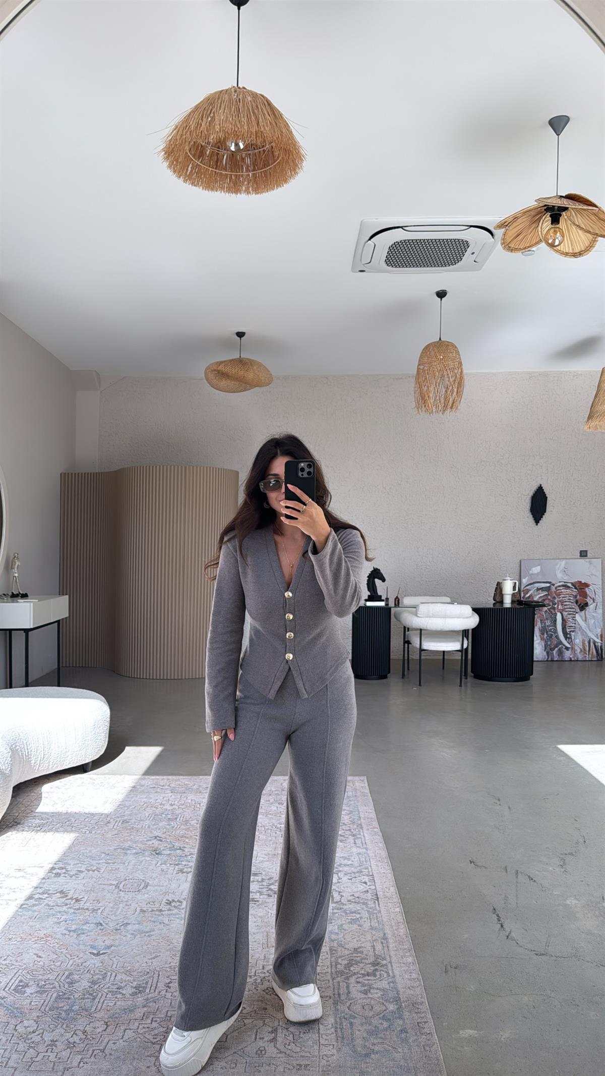 Vizon Selanik Triko ZR model Hırka Pantolon Takım