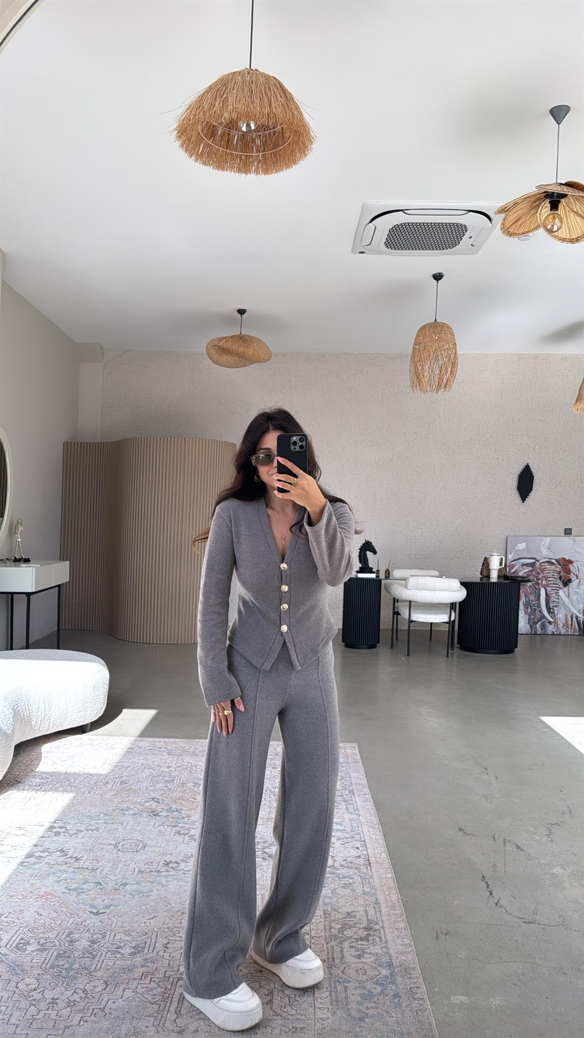 Vizon Selanik Triko ZR model Hırka Pantolon Takım