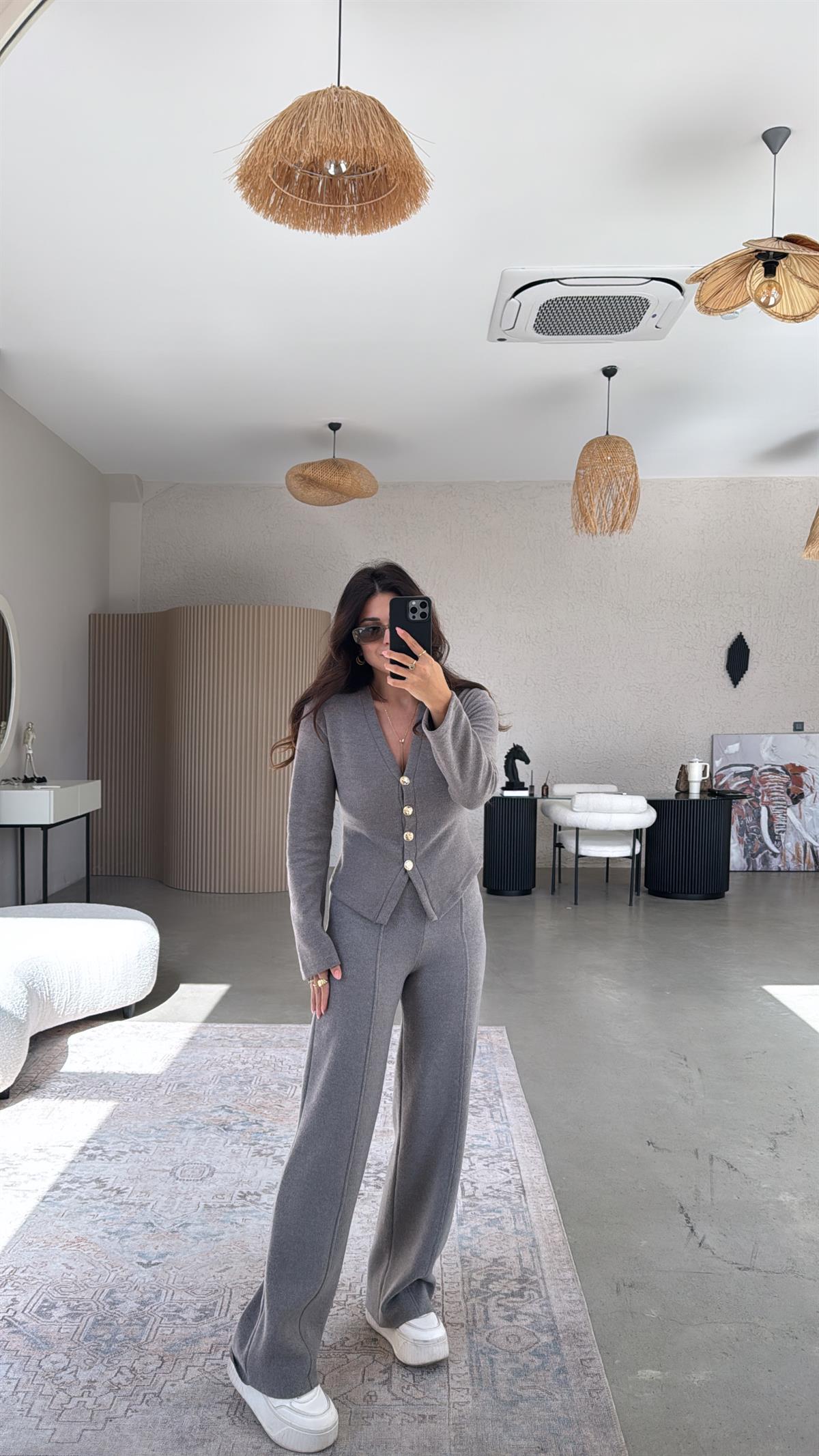 Vizon Selanik Triko ZR model Hırka Pantolon Takım