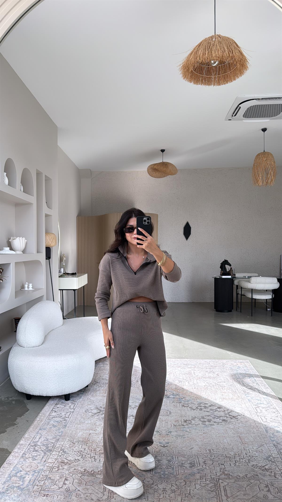 Vizon Yarım Fermuarlı Fitilli Basic Takım