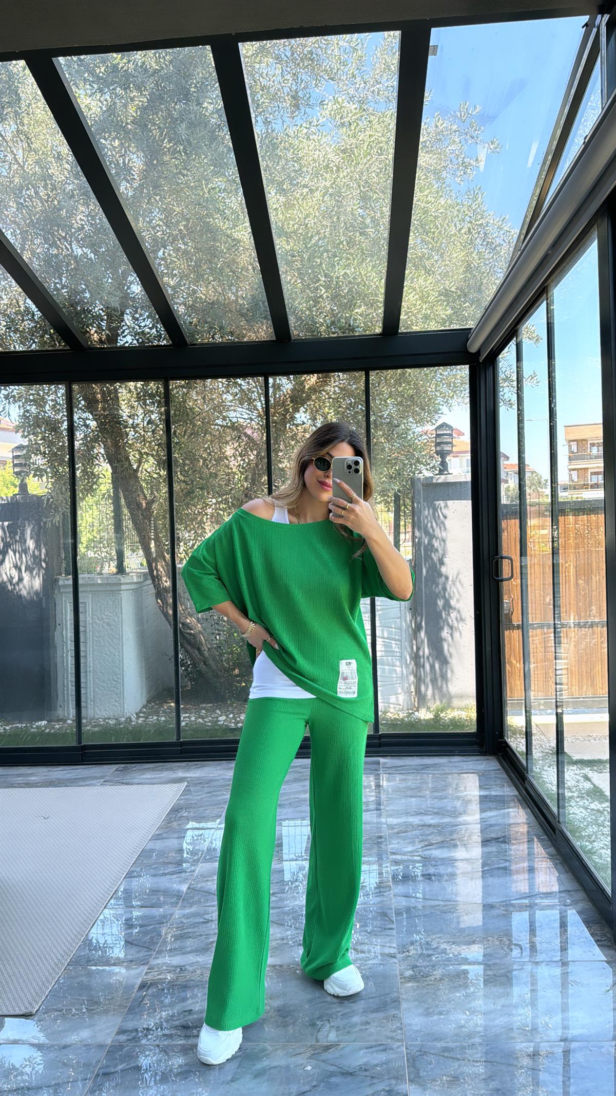 Yeşil Bürümcük Üçlü Takım