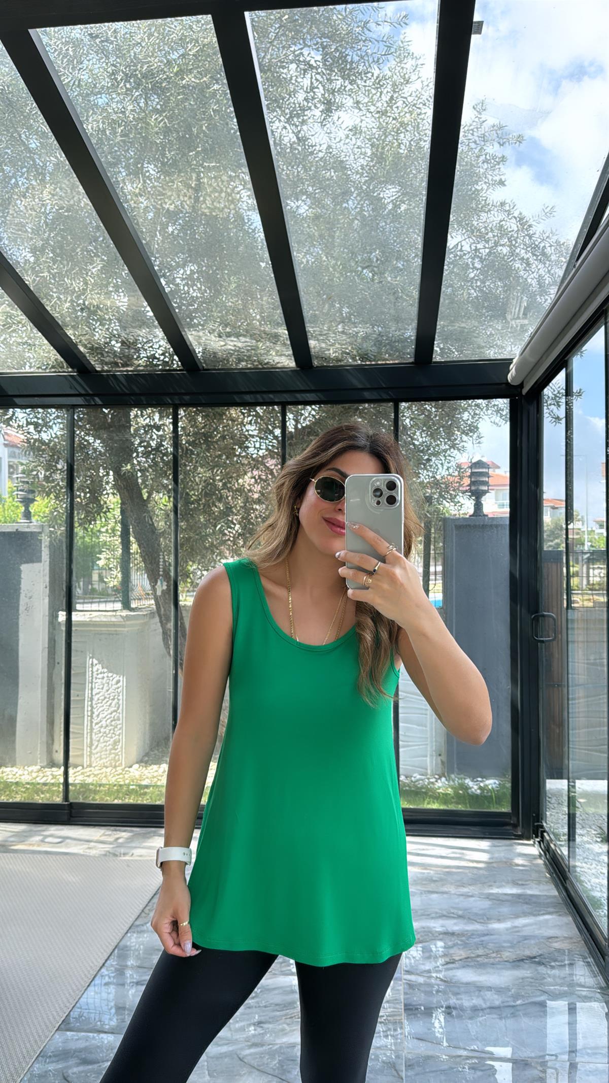 Yeşil Kalın Askı Salaş Atlet