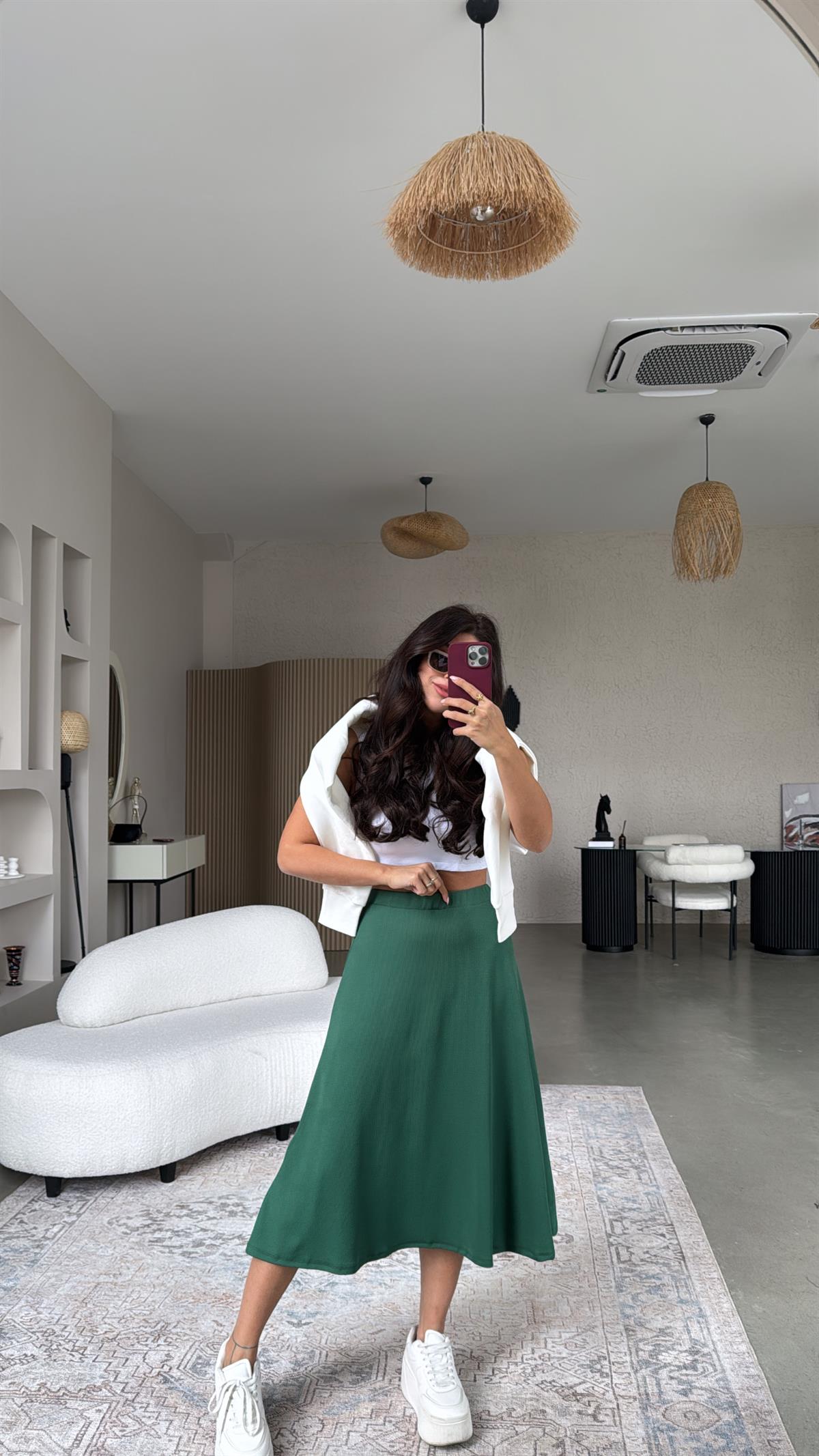 Yeşil Kaşkorse Etek
