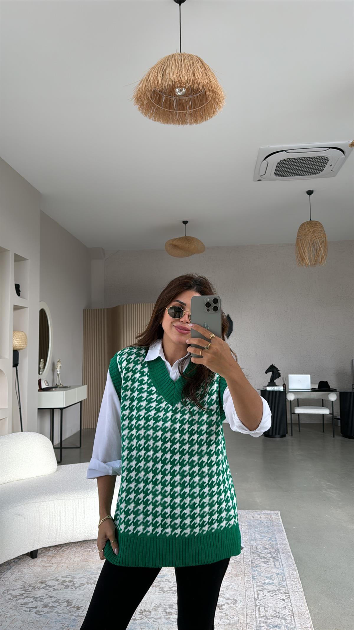 Yeşil Kazayağı Süveter