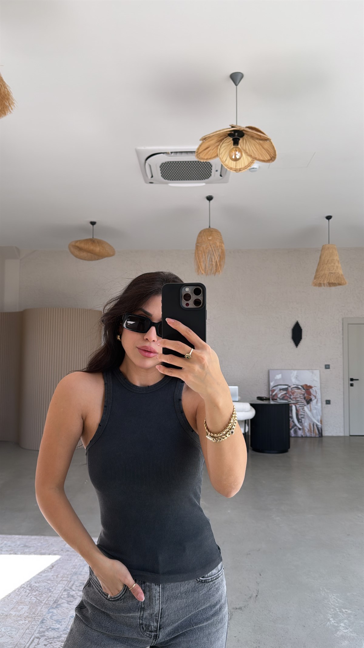 Yıpratmalı Yıkamalı Fitilli Pamuk Atlet