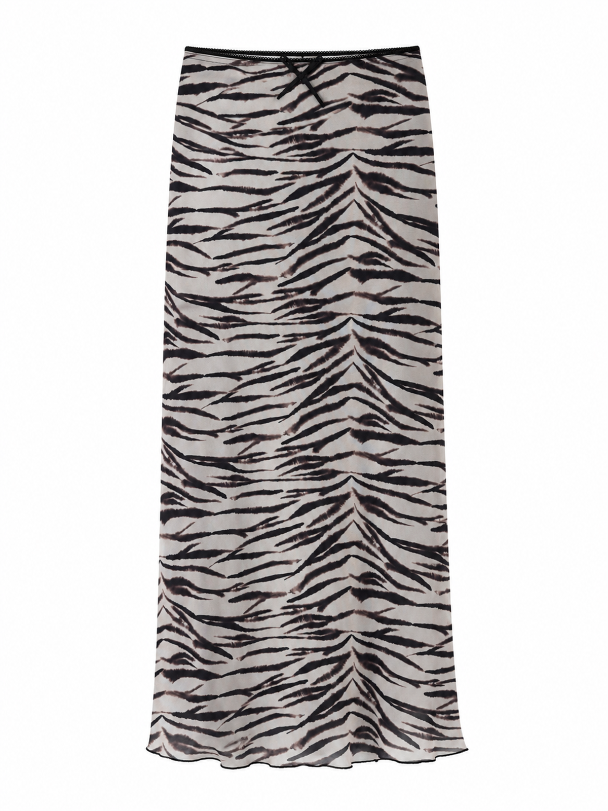 Zebra Desenli Astarlı Tül Etek