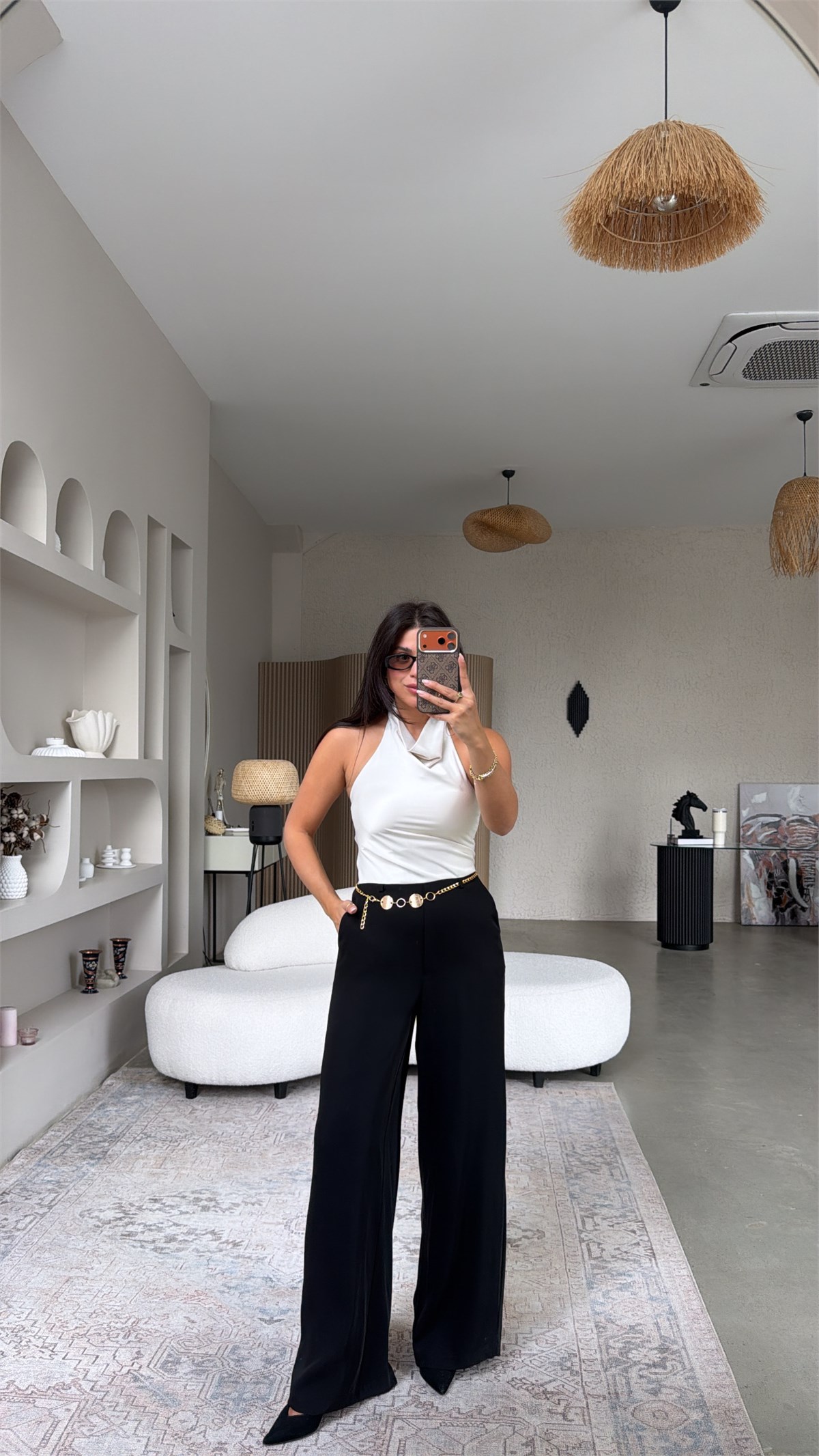 Zincir Kemerli Kontrast Premium Tulum