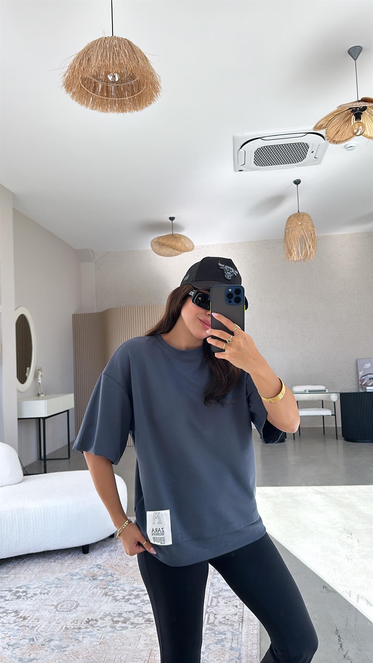 ZR Antrasit Kısa Kol Sweatshirt