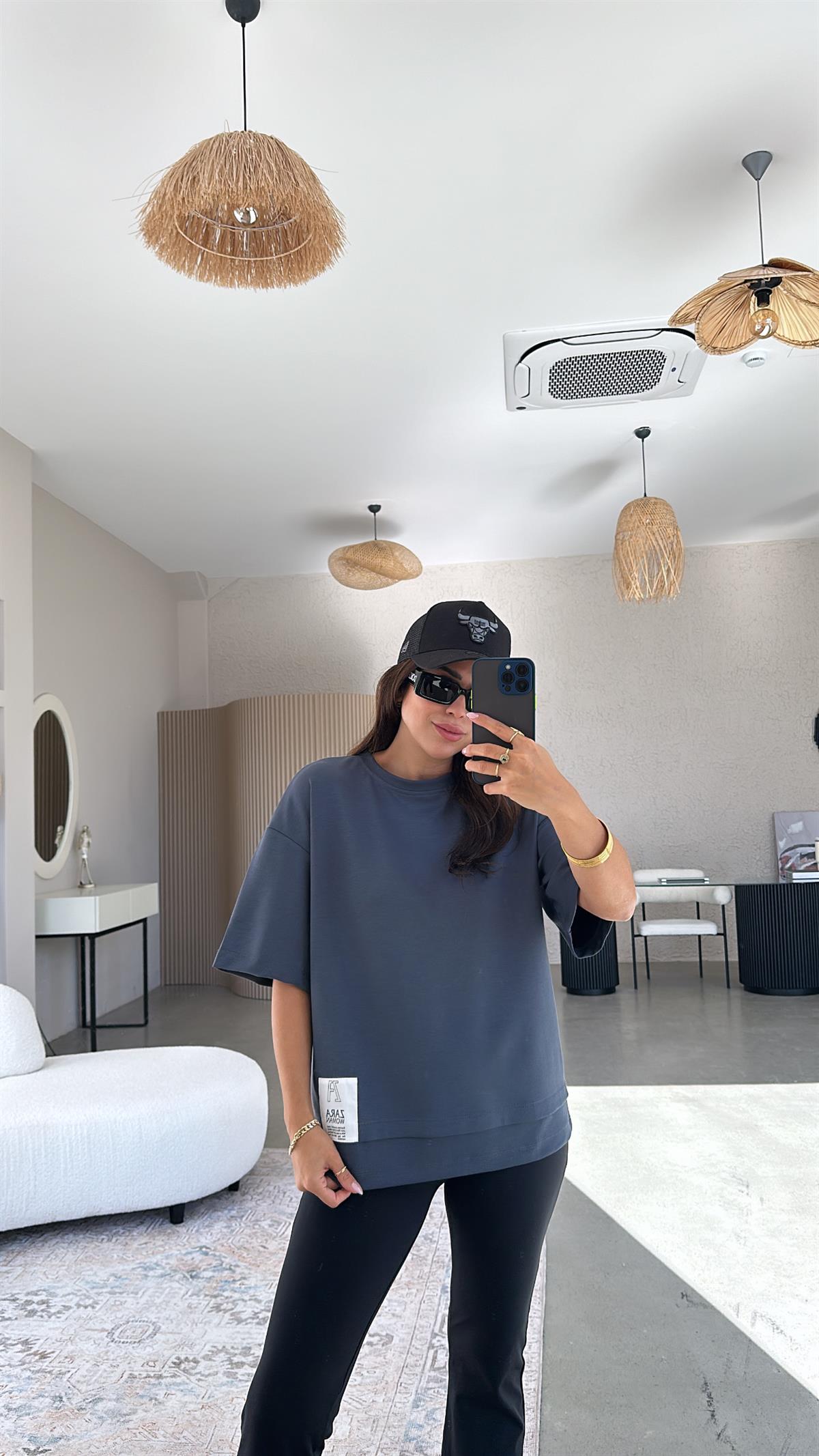 ZR Antrasit Kısa Kol Sweatshirt