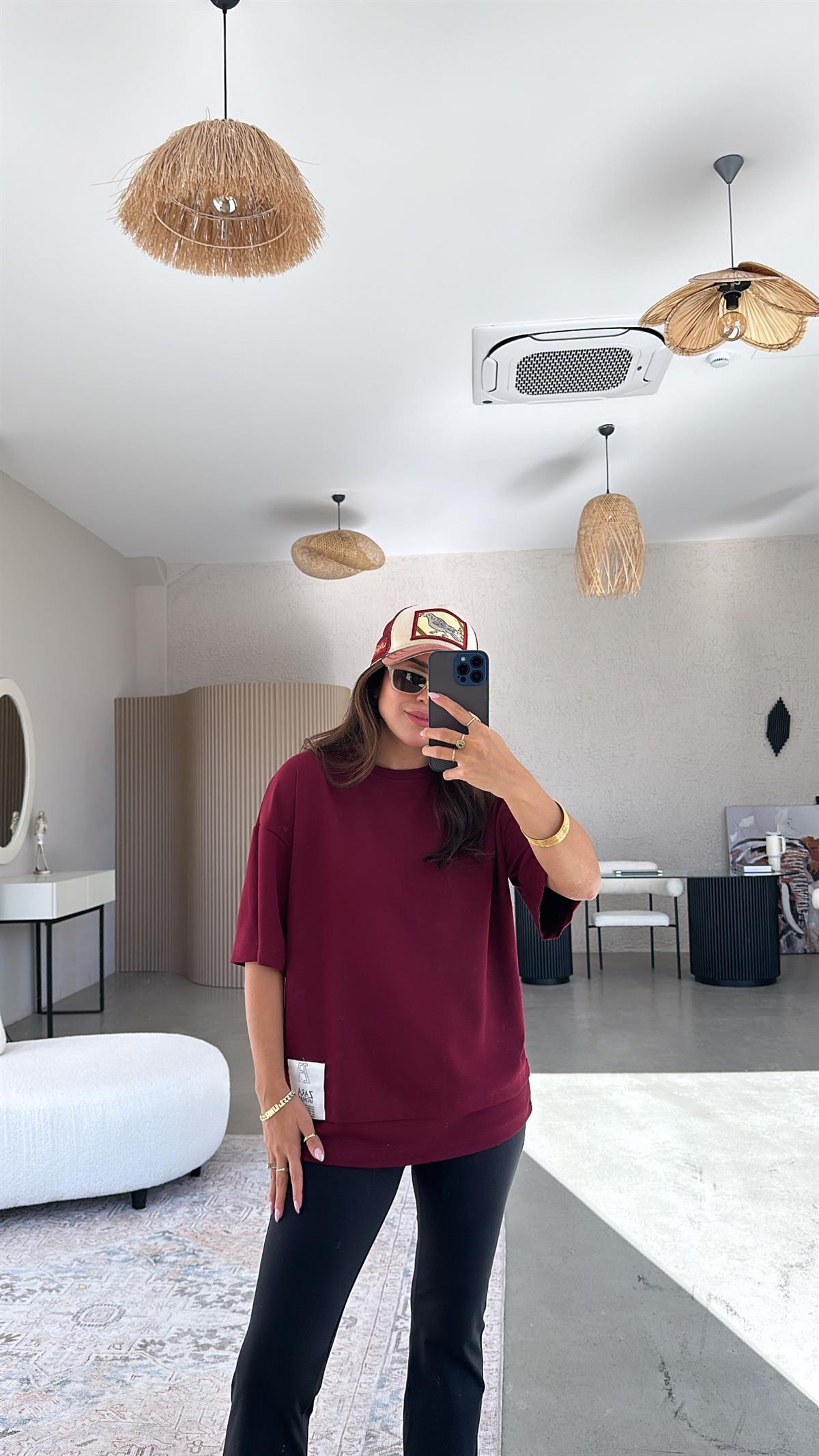 ZR Bordo Kısa Kol Sweatshirt