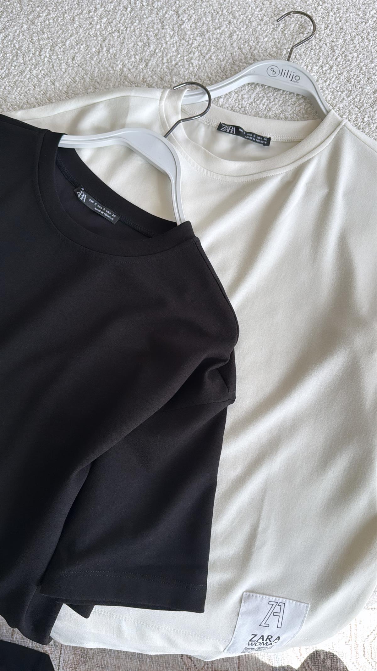 ZR Ekru Kısa Kol Sweatshirt