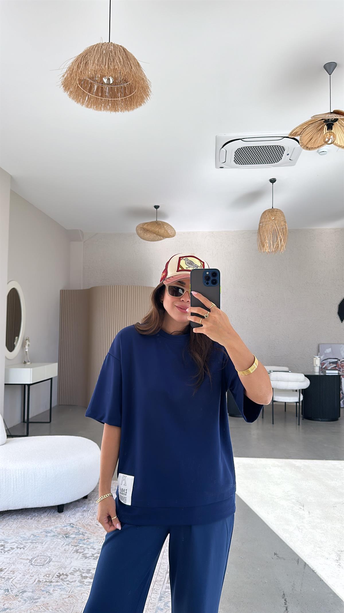 ZR Lacivert Kısa Kol Sweatshirt