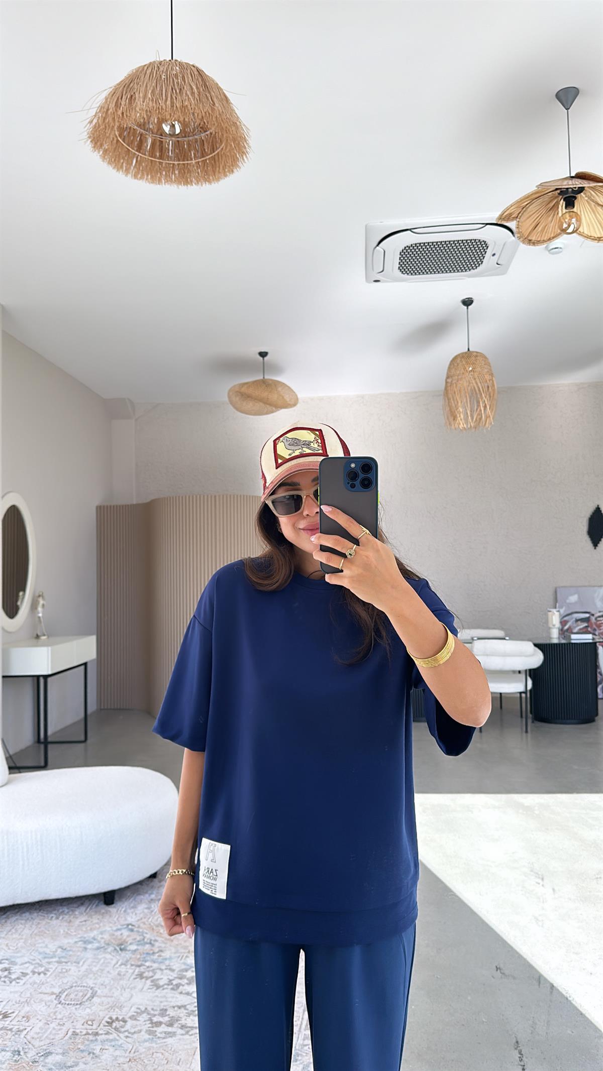 ZR Lacivert Kısa Kol Sweatshirt