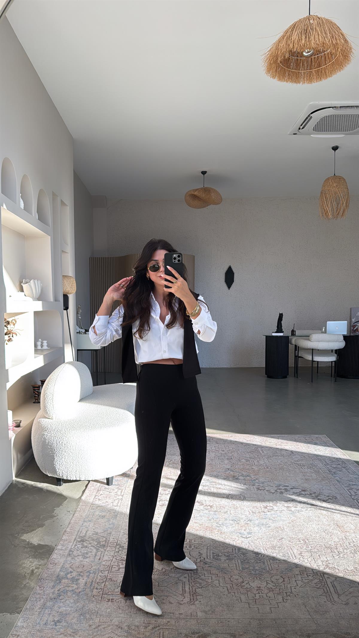 Zr Mid Rise Flare Kumaş Pantolon