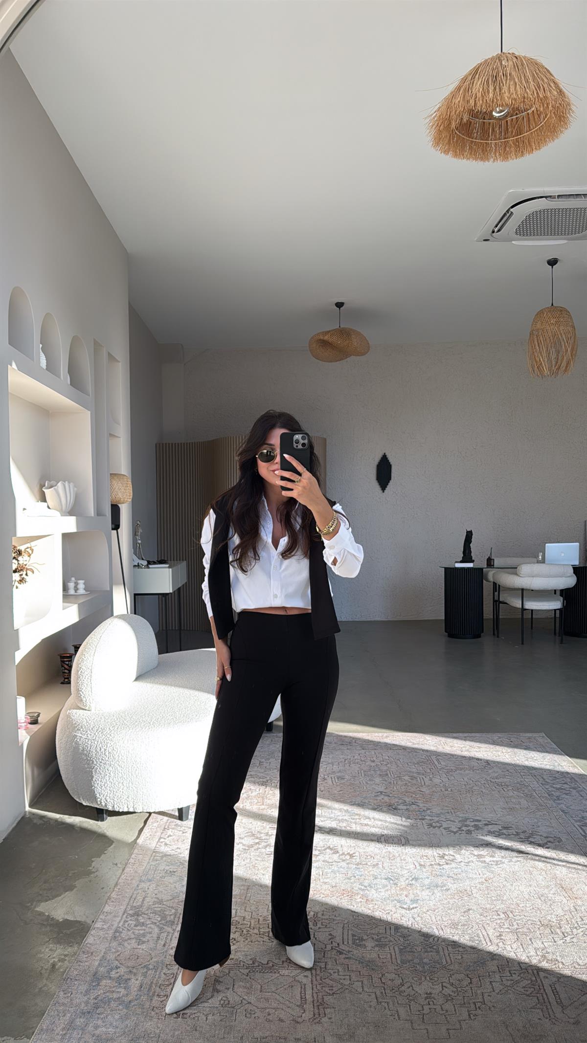 Zr Mid Rise Flare Kumaş Pantolon