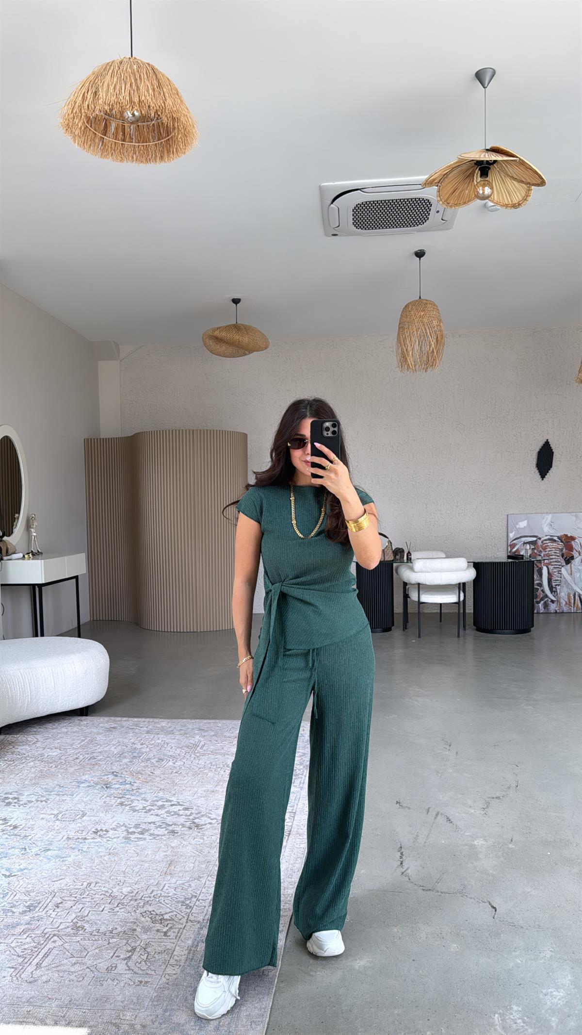 Zümrüt Bağlamalı Bürümcük Takım 