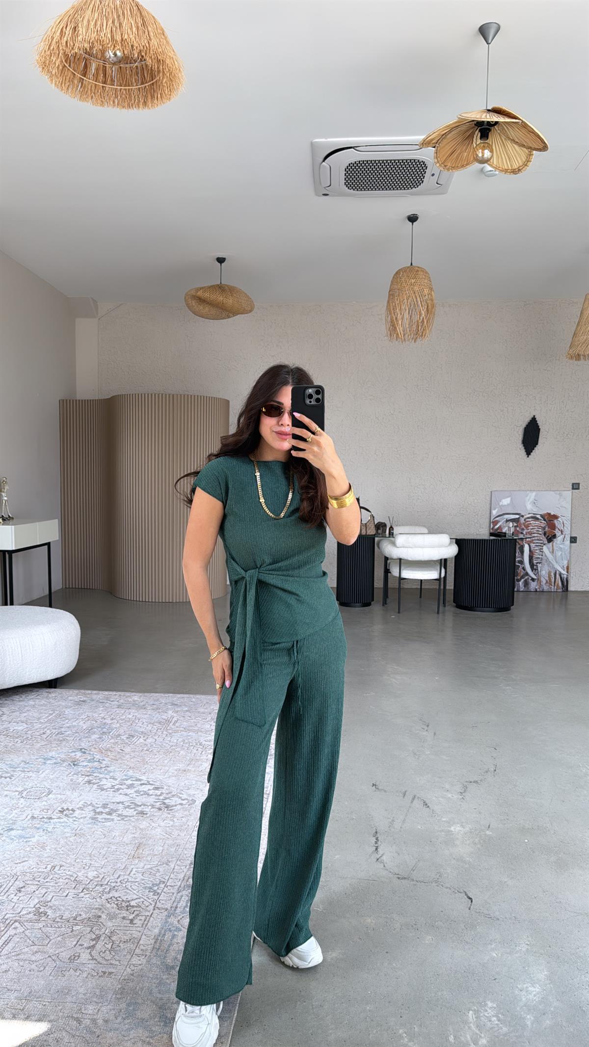 Zümrüt Bağlamalı Bürümcük Takım 